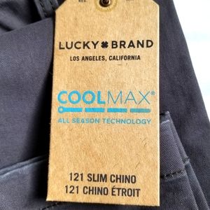 Lucky Brand Mens 121 Slim Coolmax Chino pants gray